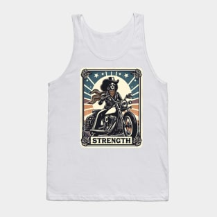 African American Melanin Rodeo Cowgirl Biker Strength Tarot Tank Top